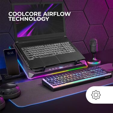 Охолоджуюча підставка для ноутбука Mars Gaming MNBC-Ultra, 140мм вентилятор, RGB Chroma, 5 рівнів нахилу, для ноутбуків до 18