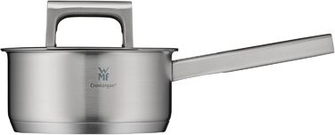 Каструля WMF Ultimate Cool 16 см з кришкою, 1,4 л, молочний сотейник для індукції, матова нержавіюча сталь Cromargan, без покриття, з внутрішньою шкалою, підходить для посудомийки