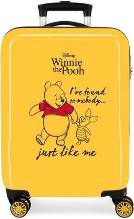 Дитяча валіза Disney Winnie The Pooh, жовта, 38x55x20 см, жорсткий ABS, 4 колеса, 78 л, ручна поклажа