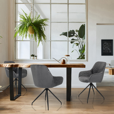 Стілець обідній ELVERUM Velvet Grey hjh LIVING