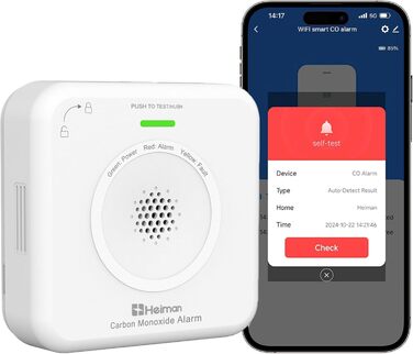 Датчик CO Heimann WS-725ES: Wi-Fi, 10 років служби, сумісний з Tuya/SmartLife