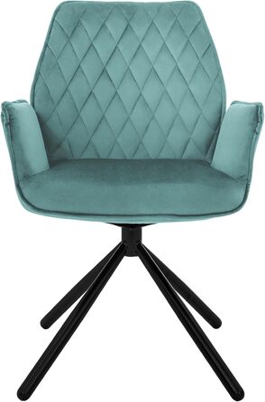 Крісла для їдальні ML-Design (2 шт) з м'якого велюру, салатовий колір, з підлокітниками та спинкою, поворотні, з металевими ніжками, ергономічні, для вітальні та кухні