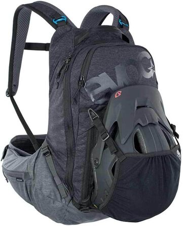 Рюкзак EVOC TRAIL PRO 16 л з захистом спини LITESHIELD PLUS, для трейлрайдингу та гонок, розмір L/XL, багатобарвний, з широкими поясними лямками та відсіком для питної системи 3 л, надлегкий