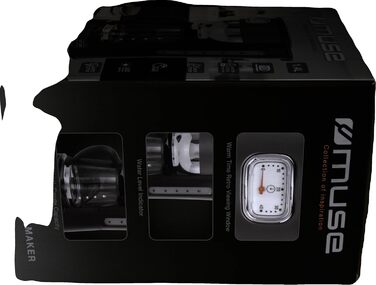 Кавоварка MUSE MS-220 DG з глечиком, 10 чашок, з функцією підігріву, скляна каністра, нержавіюча сталь, сіра