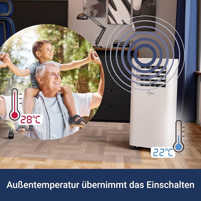 Мобільний кондиціонер SUNTEC Comfort 7.0 Eco R290, 2050 Вт, 7000 BTU, для кімнат до 25 м², охолодження та осушення, з відведенням повітря, тихий, для дому та офісу