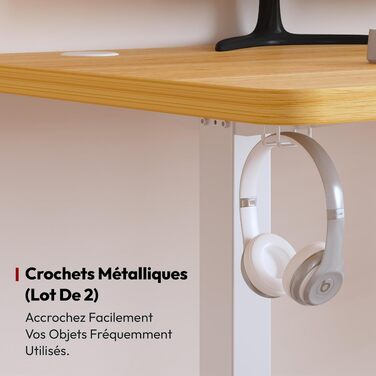 Регульований по висоті стіл SANODESK 110x54 см - Компактний стоячий стіл з анти-колізійним захистом для дому та офісу