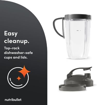 Потужний блендер-екстрактор Nutribullet 900 Series (матовий сірий) для смузі та соків, 25 000 об/хв, набір 11 предметів з чашами To Go