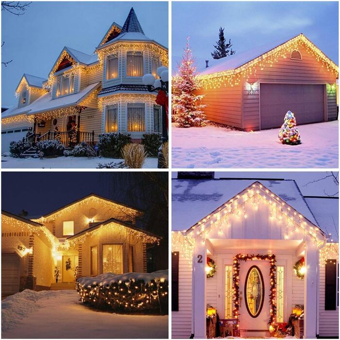 Гірлянда Qedertek на батарейках 20 м, 200 LED, тепле біле світло, з таймером і пультом, водонепроникна, для вулиці та дому, декор ялинки та вечірок