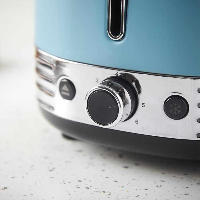Тостер Russell Hobbs Hanley на 2 тости, блакитний (6 режимів, широкі слоти, розморожування, підігрів, підйом тостів)