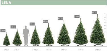 Штучна ялинка DecoKing Lena 120 см зелена, різдвяне дерево для дому