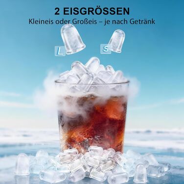 Льодогенератор Citybee з функцією самоочищення, 12 кг/доба, компактний Ice Maker для кухні, офісу та вечірок (Сірий)