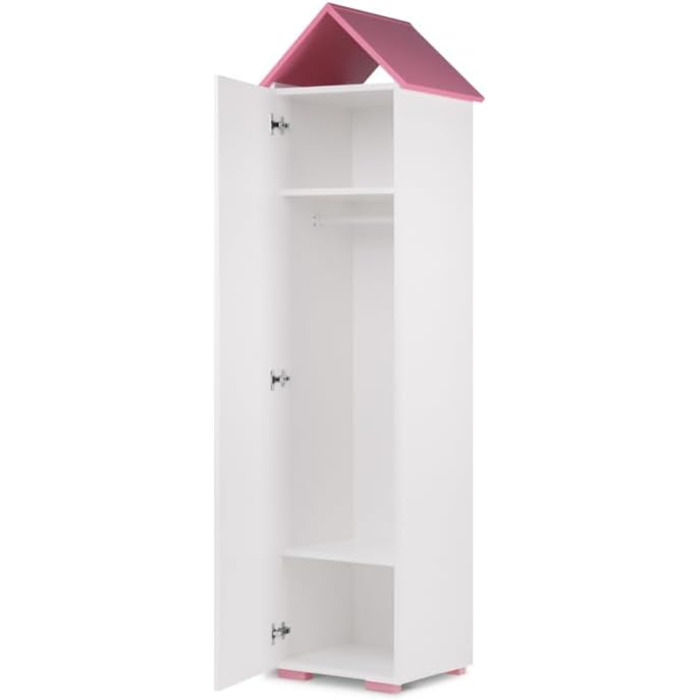 Дитяча шафа KONSIMO PABIS 190,5x47,5x46 см, будиночок, рожевий, книжкова полиця для дівчаток і хлопчиків