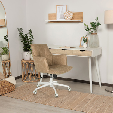 Крісло для домашнього офісу / поворотне крісло SOLAO LIFE W Fabric Beige Hjh LIVING