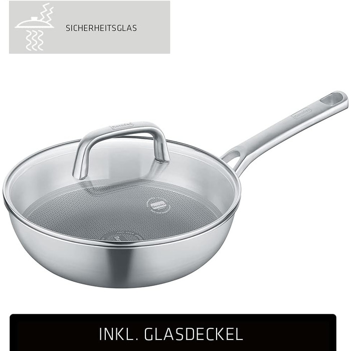 Wok Berndes Tricion Resist 26 см з кришкою, 3,4 л, антипригарний, для всіх плит, індукція