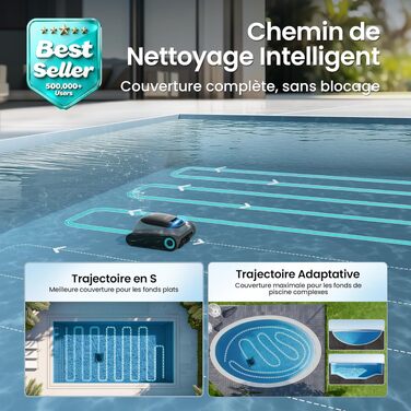 Робот-пилосос для басейну AIPER Scuba S1 з акумулятором (240 хв), фільтрацією, очищенням стін та водної лінії, керування через додаток, для басейнів до 150 м² сірий