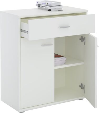 Комод CARO-Möbel Tommy білий, тумба з 1 шухлядою та 2 дверцятами