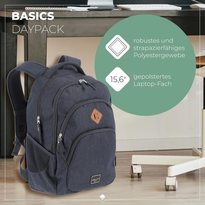 Рюкзак для ручної поклажі Travelite BASICS, 45 см, 22 л, міський щоденний рюкзак (Marine)