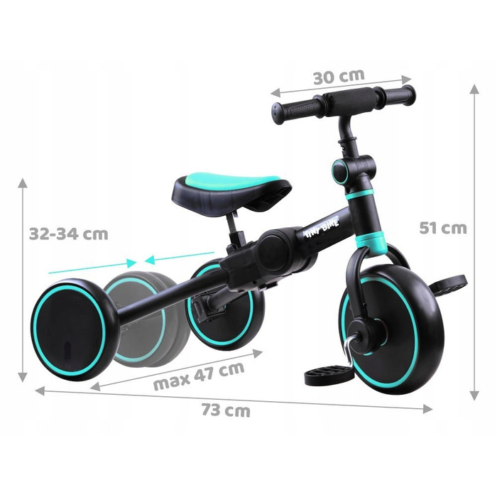 Дитячий триколісний велосипед 3в1 + біговел та каталка Tiny Bike SP0663