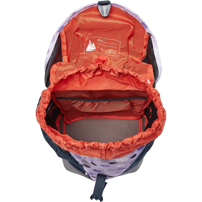 Дитячий рюкзак VAUDE Puck 10 л для хлопчиків і дівчаток, туристичний, водонепроникний, з дощовиком і лупою, синій/пастельно-ліловий
