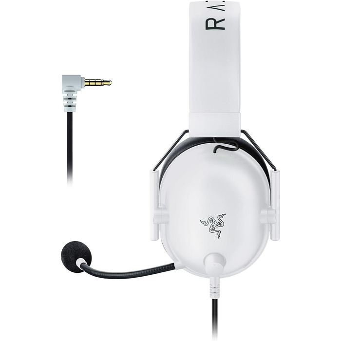 Ігрова гарнітура Razer BlackShark V2 X White — дротова навушники для кіберспорту, 7.1 Surround Sound, 50мм Triforce драйвери, мікрофон HyperClear Cardioid, білий колір