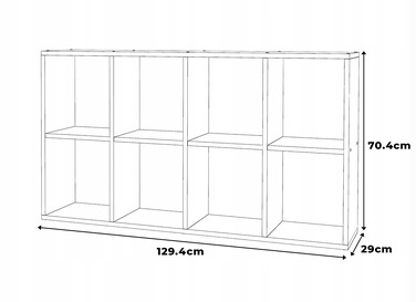 Стелаж Stiv-Meble 129,4 см x 70,4 см x 29 см, дуб вотан