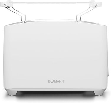 Тостер Bomann TA 6065 CB, 2-слотовий, з підігрівом і розморожуванням, підставка для булочок, білий, модель 2024