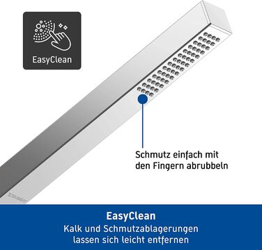 Duravit водозберігаюча ручна душова лійка, квадратна, хром, з режимом Rain, функція MinusFlow, легке очищення