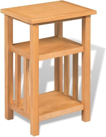 Журнальний стіл vidaXL з полицею для газет, масивний дуб, 27x35x55 см