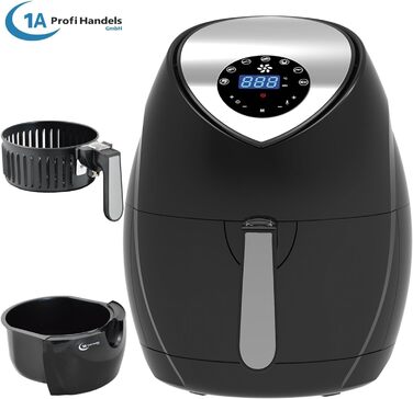 Цифрова аерофритюрниця без олії ECO-AIR-PROFI DC-1400W-1, біла/чорна, сенсорна панель