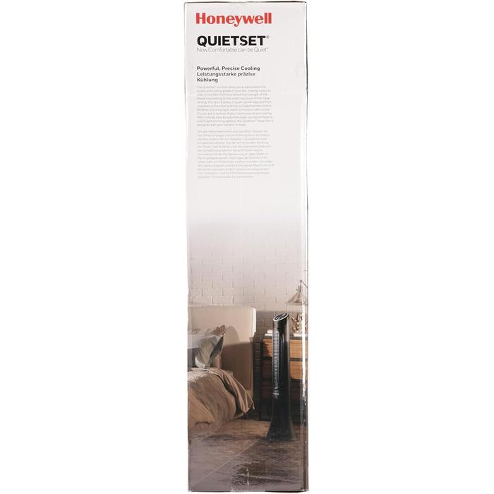 Вентилятор Honeywell QuietSet Tower HYF290, 8 швидкостей, 80° осциляція, таймер, дистанційне керування, димування