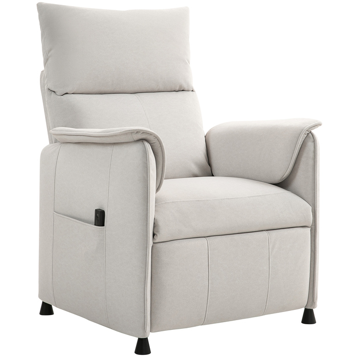 Електричний телевізор HOMCOM Recliner Реклайнер з функцією пам'яті, тихіший шум, функція відкидання Відкидне крісло з імітацією домашнього улюбленця Velvet, крем з дистанційним керуванням