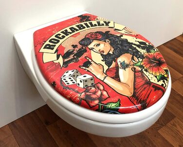 Сидіння для унітазу ADOB Design Rockabilly, дюропласт, плавне закривання, знімне, 59828