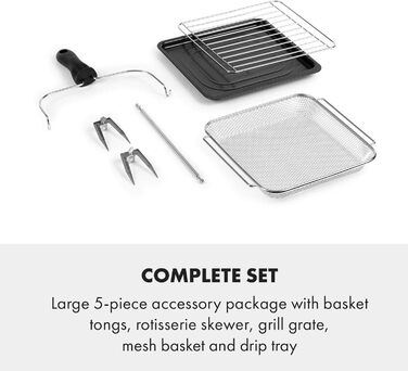 Аерофритюрниця Klarstein AeroVital Cube Chef 1700 Вт, 16 програм, 14 л, сенсорне керування, з нержавіючої сталі, чорна