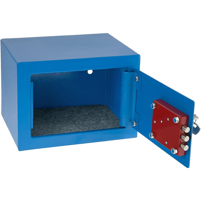 Сейф HMF 49216-05 малий для меблів з ключем, 23x17x17 см, синій