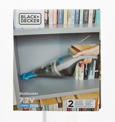 Пилосос ручний акумуляторний Black+Decker Dustbuster NVC215WA-QW, безмішковий, 7,2V, насадки для щілин і м'яких меблів, настінна зарядка, 385 мл, кобальтово-синій