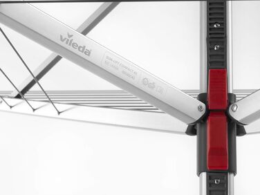 Vileda Sun-Lift Compact сушарка для білизни, 40 м, регульована висота 1,55-1,72 м, Easy-Lift, 8 тримачів, чохол UV, сіра, еко-упаковка
