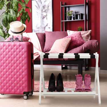 Підставка для валіз Relaxdays, складна з двома полицями