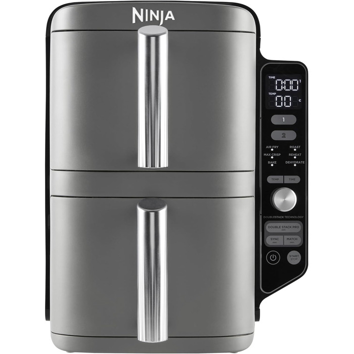 Фритюрниця Ninja Foodi FlexDrawer AF500EUCP: 7-в-1, Dual Zone, Airfryer з подвійними зонами, чорний & мідний колір