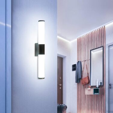 ELINKUME LED дзеркальна лампа для ванної 40 см, 8 Вт, IP65, холодне світло, 880 Лм, водонепроникна, настінна, з нержавіючої сталі, для макіяжу та освітлення шафи