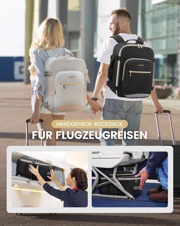 Рюкзак LOVEVOOK для ручної поклажі Ryanair (40x20x25 см), для ноутбука 13.3 дюйма, чорний, підходить для Eurowings, Wizz Air