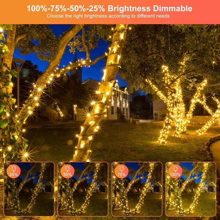 Гірлянда CORST 120 м, 800 LED, для вулиці та дому, тепле біле світло, електрична, для саду, ялинки, святкова