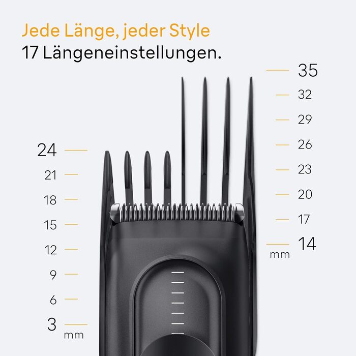Машинка для стрижки Braun Series 5 HC5530: професійний тример для волосся та бороди, 17 налаштувань, акумулятор 50 хв, чорний