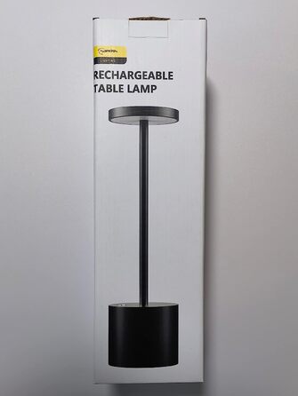 Світлодіодна настільна лампа Hapfish, бездротова, акумулятор 5000 мА·год, USB-зарядка, димірується, 3 режими світла, для вулиці, спальні, столу, балкона, чорна