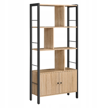 Стелаж MUFART 74 x 154,5 x 30 см, чорний, дуб сонома
