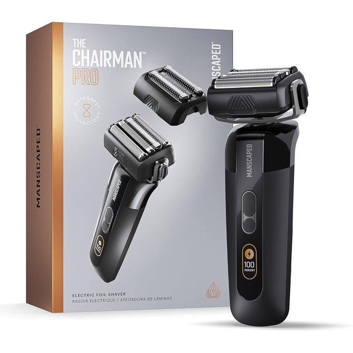 Електричний чоловічий триммер та бритва MANSCAPED® The Chairman™ PRO з SkinSafe® насадками та тримером для тіла