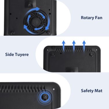 Індукційна плита Aigostar BlueFire Negro*2: 10 рівнів потужності, 200-2000 Вт, LED-дисплей, чорна