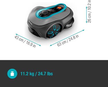 Робот-газонокосачка Gardena Smart Sileno Free Set 600 м²: LONA Intelligence, Trim-to-Edge, без кабелю, тиха робота, керування через додаток (19921-20)