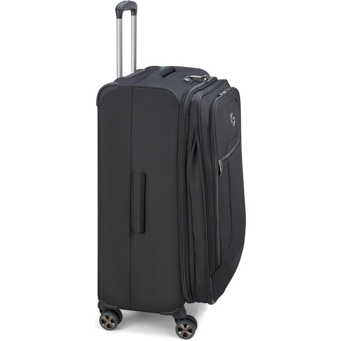 Велика м’яка валіза DELSEY PARIS Helium DLX 84 л, чорна, розсувна, 71×45×33 см