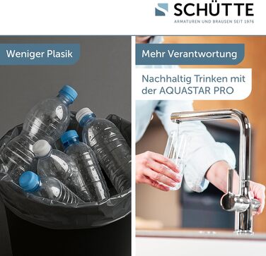 Кухонний змішувач SCHÜTTE 99805 AQUASTAR PRO з системою фільтрації води, 3-ходовий кран для питної води проти вапна та важких металів, хром