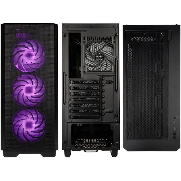 Корпус для ПК KOLINK Unity Solar, E-ATX, 4x ARGB/PWM 120 мм вентилятори, загартоване скло, 400 мм для відеокарти, чорний, Mid-Tower